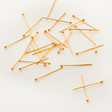 Srebrne szpilki z główką AG0925 pozłacane 20x0,7mm