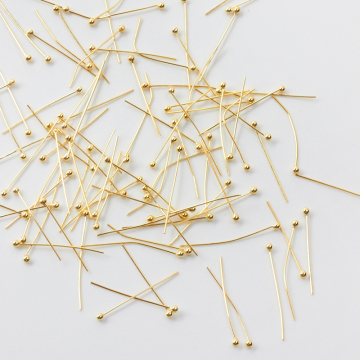 Srebrne szpilki z okrągłą główką AG925 pozłacane 20x0,4mm