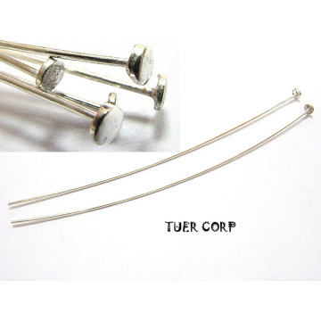 Szpilki srebrne z płaską główką AG925 70x0,7mm