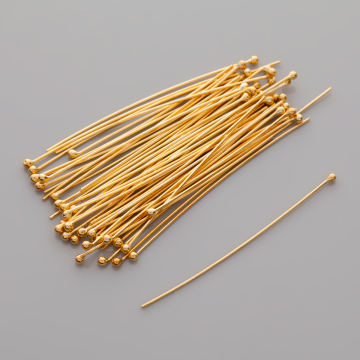 Srebrne szpilki z gówką AG925 pozłacane 50x0,7mm