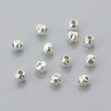 Kulki srebrne młotkowane AG925 4mm