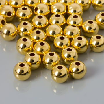 Srebrne kulki gładkie AG925 pozłacane 8mm