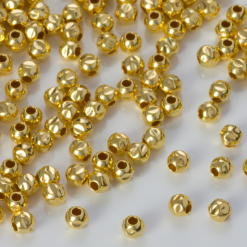 Srebrne kulki młotkowane AG925 pozłacane 3mm