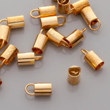 Końcówki do wklejania, otwarte AG925 pozłacane 6mm