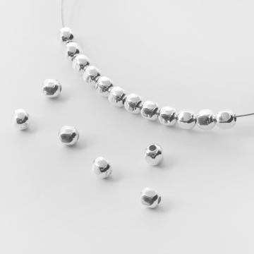 Srebrne przekładki kulki sześciokątne AG925 4,5mm