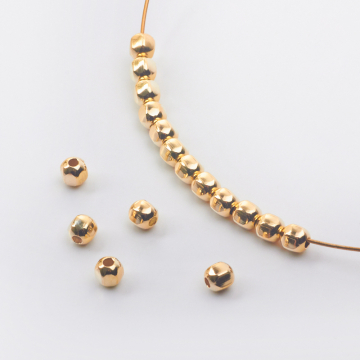 Srebrne przekładki kulki sześciokątne AG925 pozłacane 4,5mm