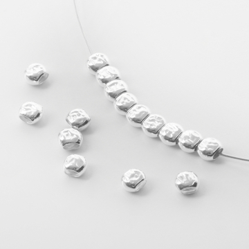 Srebrna przekładka pastylka młotkowana AG925 4,5x2,5mm