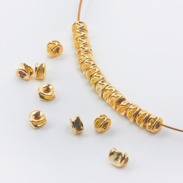 Srebrna przekładka dysk nacięty AG925 pozłacany 5mm