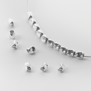 Srebrna przekładka walec skręcony AG925 4mm