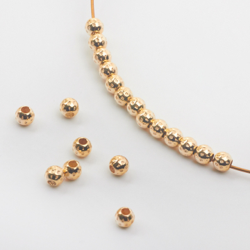 Srebrne kulki w kropeczki AG925  pozłacane 4mm