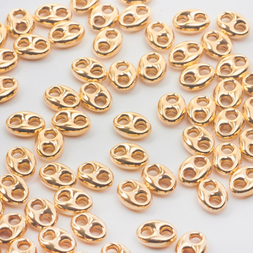 Srebrna przekładka fasolka gładka AG925 pozłacana 10mm