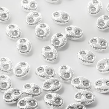 Srebrna przekładka fasolka młotkowana AG925 12mm