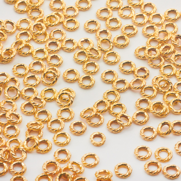 Srebrna przekładka kółko skręcane AG925 pozłacane 5mm