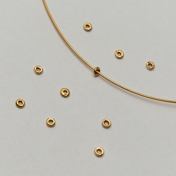 Srebrne donaty młotkowane AG925 pozłacane 3,5mm