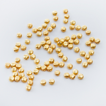 Srebrny koralik dysk satynowy AG925 pozłacany 4mm