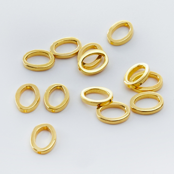 Srebrny koralik owal wycięty AG925 pozłacany 9,5x7mm