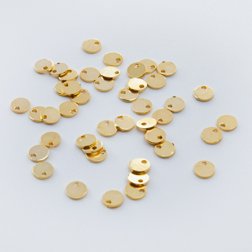 Srebrna zawieszka blaszka okrągła AG925 pozłacana 5mm