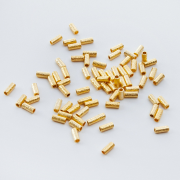 Srebrna rurka satynowa prosta AG925 pozłacana 2x5mm