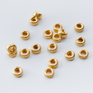 Srebrna oponka satynowa AG925 pozłacana 8mm