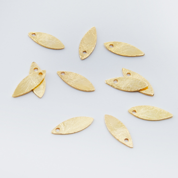 Srebrna zawieszka blaszka satynowa markiza AG925 pozłacana 15,5x5,5mm