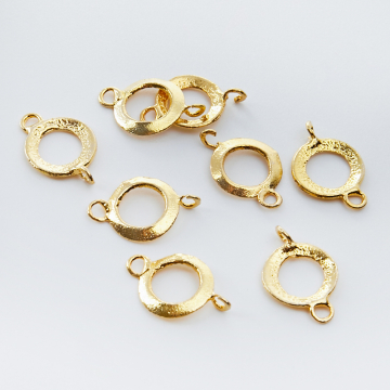 Srebrny łącznik kółko wycięte AG925 pozłacane 18mm