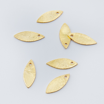 Srebrna blaszka satynowa markiza AG925 pozłacana 19x7,5mm