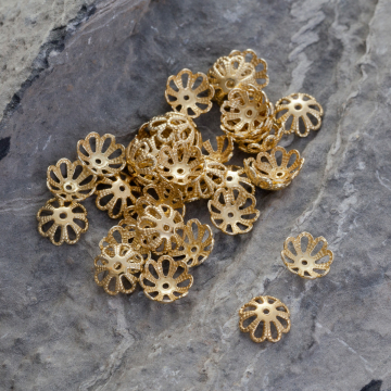 Srebrna czapeczka ozdobna do kulek AG925 pozłacana 8.5mm