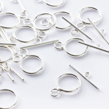 Srebrne zapięcie toggle kółko i patyczek AG925 13,5mm