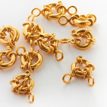 Srebrne zapięcie ozdobne federing AG925 złocone 12mm