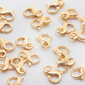 Srebrne zapięcie karabińczyk ósemka AG925 pozłacane 15mm