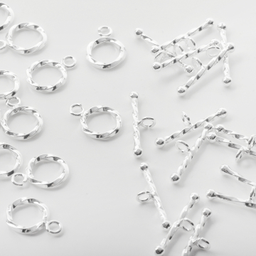 Srebrne zapięcie toogle skręcane AG925 12mm