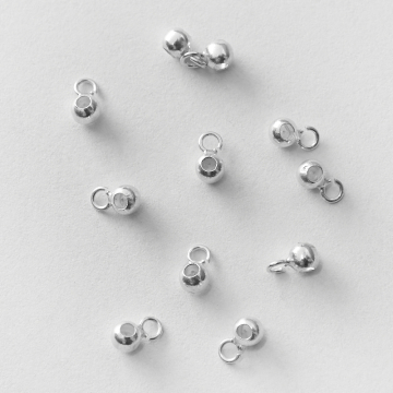 Srebrny stoper z silikonem i podwieszeniem do cienkich sznureczków AG925 3mm