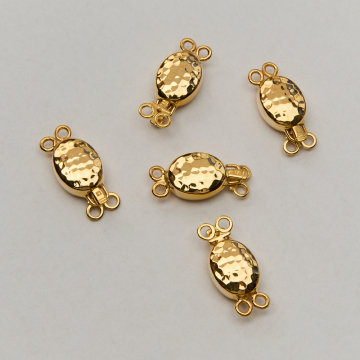 Srebrne zapięcie szufladkowe fasolka gnieciona AG925 pozłacane 22,5mm