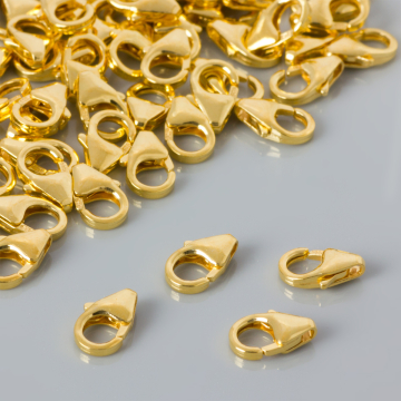 Srebrne zapięcie karabińczyk NTC1 AG925 pozłacane 8mm