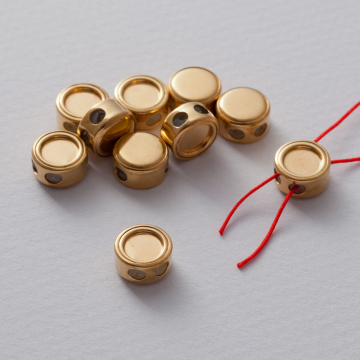 Zapięcie silikonowe stoper z rantami AG925 pozłacane 9mm