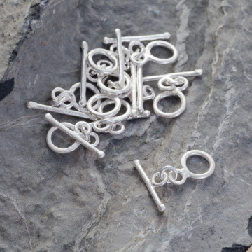 Srebrne satynowe zapięcie toggle AG925 8,5mm