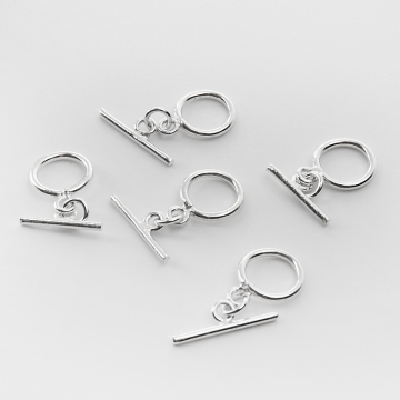 Srebrne zapięcie toggle gładkie AG925 10mm