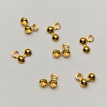 Srebrne łapaczki do linek i sznurków boczne AG925 pozłacane 3mm