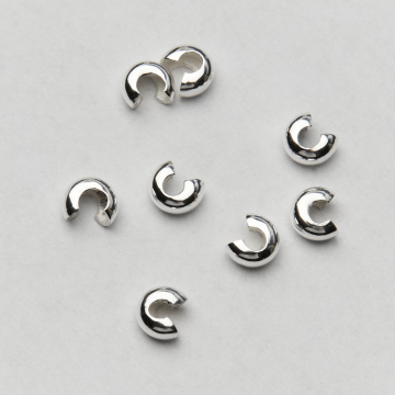 Srebrne crimpcover zaciski do linek i sznurków AG925 4mm