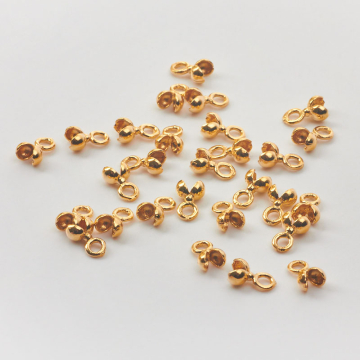 Srebrna końcówka łapaczka okrągła średnia AG925 pozłacana 3mm