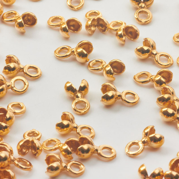 Srebrna końcówka łapaczka okrągła duża AG925 pozłacana 4mm