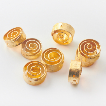 Srebrny koralik spiralka AG925 pozłacany 15mm