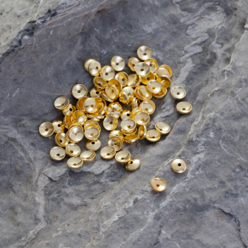 Srebrne czapeczki AG925 pozłacane 4mm