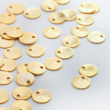 Srebrna blaszka satynowa AG925 pozłacana 8mm