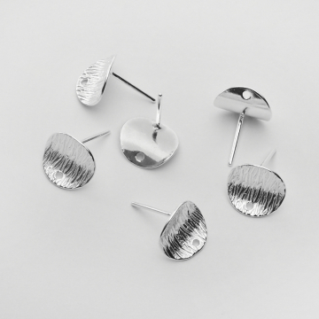 Srebrne sztyfty koła wygięte do podwieszania AG925 12mm