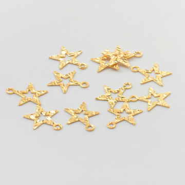 Srebrna zawieszka gwiazdka z cięciem diamentowym AG925 pozłacana 11mm