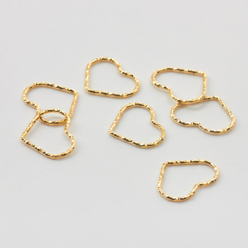 Srebrny łącznik/zawieszka serce z drutu diamentowanego AG925 pozłacane 14,5mm