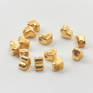 Srebrny koralik serce AG925 pozłacany 5,5mm