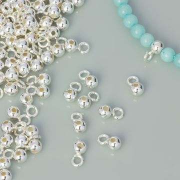 Krawatka srebrna z kulką AG925 4mm