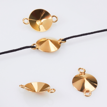 Srebrny łącznik baza do rivoli AG925 pozłacany 12mm